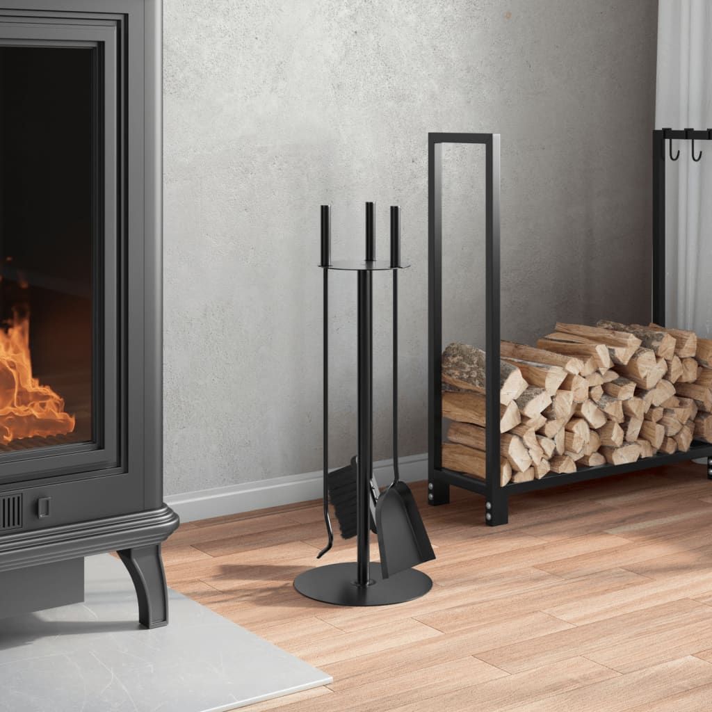 4-teiliges Kaminbesteck-Set 22 x 59 cm Stahl