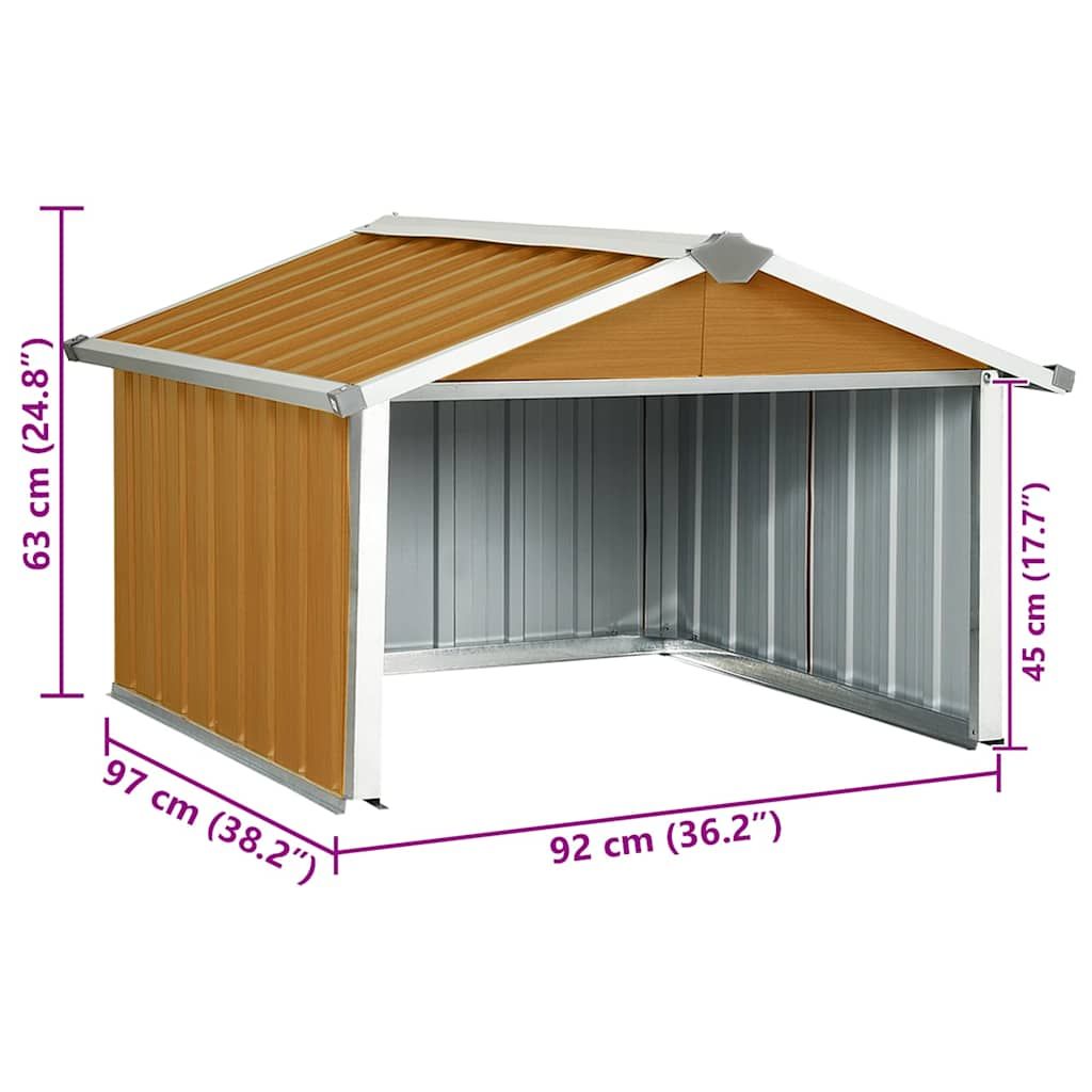 Rasenmäher Garage 92x97x63 cm Verzinkter Stahl Braun