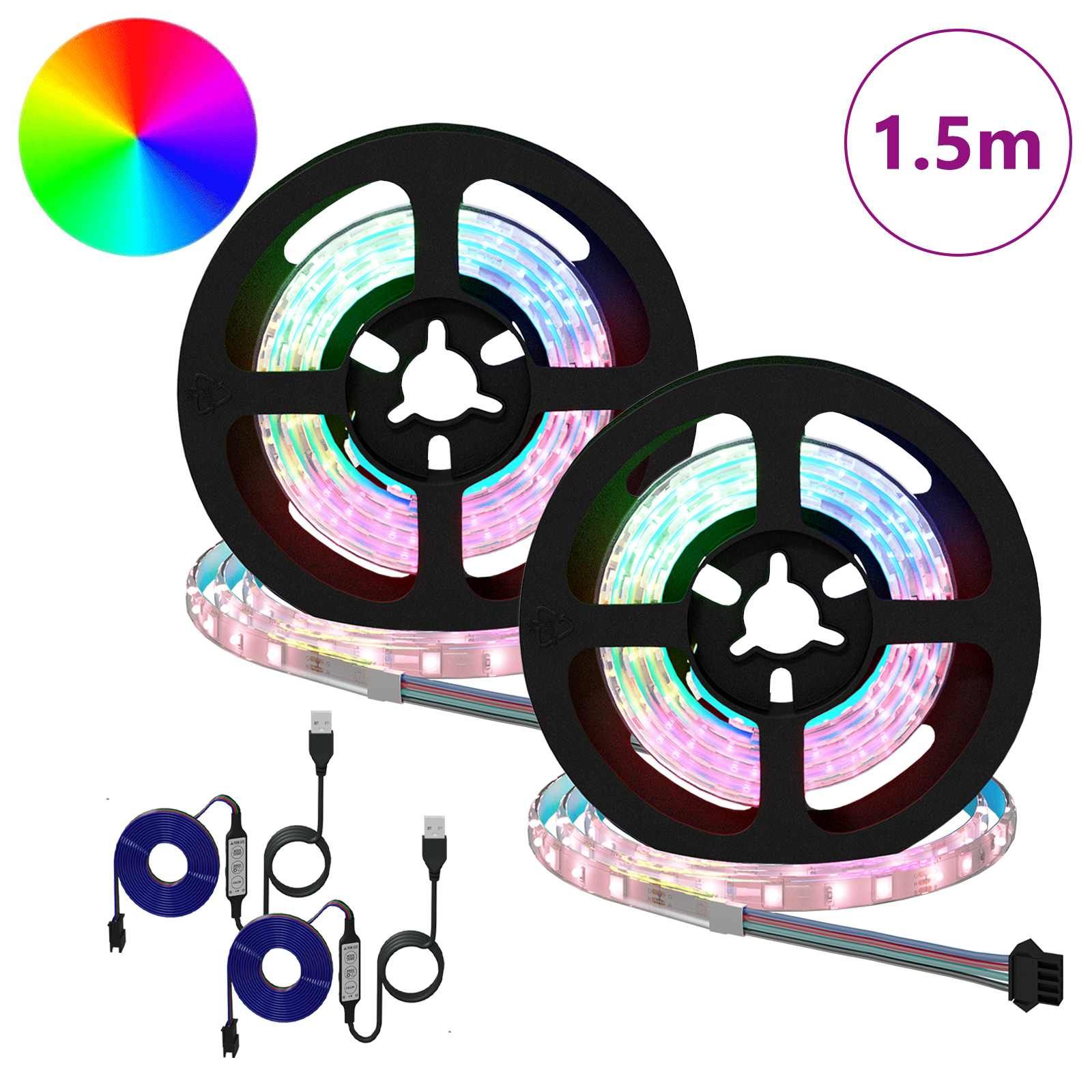 LED-Streifen 2 stk. Schwarz und Transparent