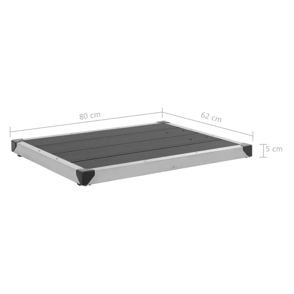Gartendusche mit Grauer Bodenplatte 225 cm Edelstahl