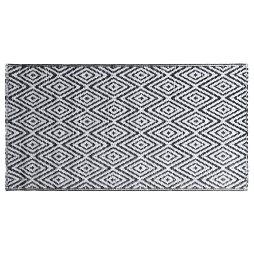 Outdoor-Teppich ARAKIL Weiß und Schwarz 160x230 cm PP