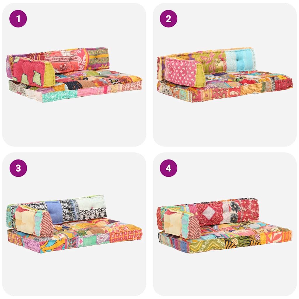 Palettensofa-Auflage Mehrfarbig Stoff Patchwork
