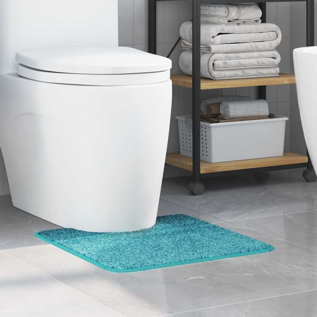 Rutschfeste Badematte mit Toilettenausschnitt Türkis 50 x 50 cm
