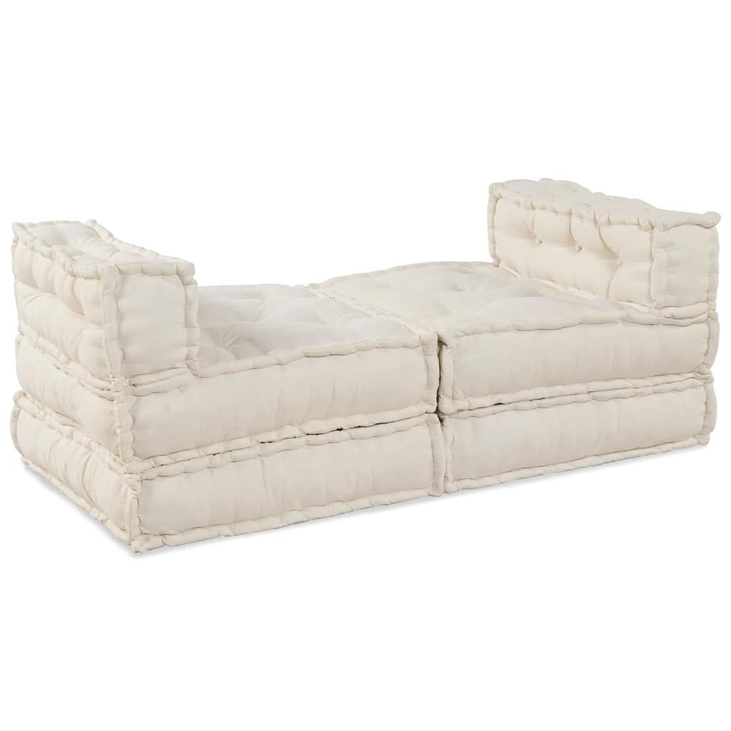 Modulare Sofagarnitur 4 pcs Creme Stoff