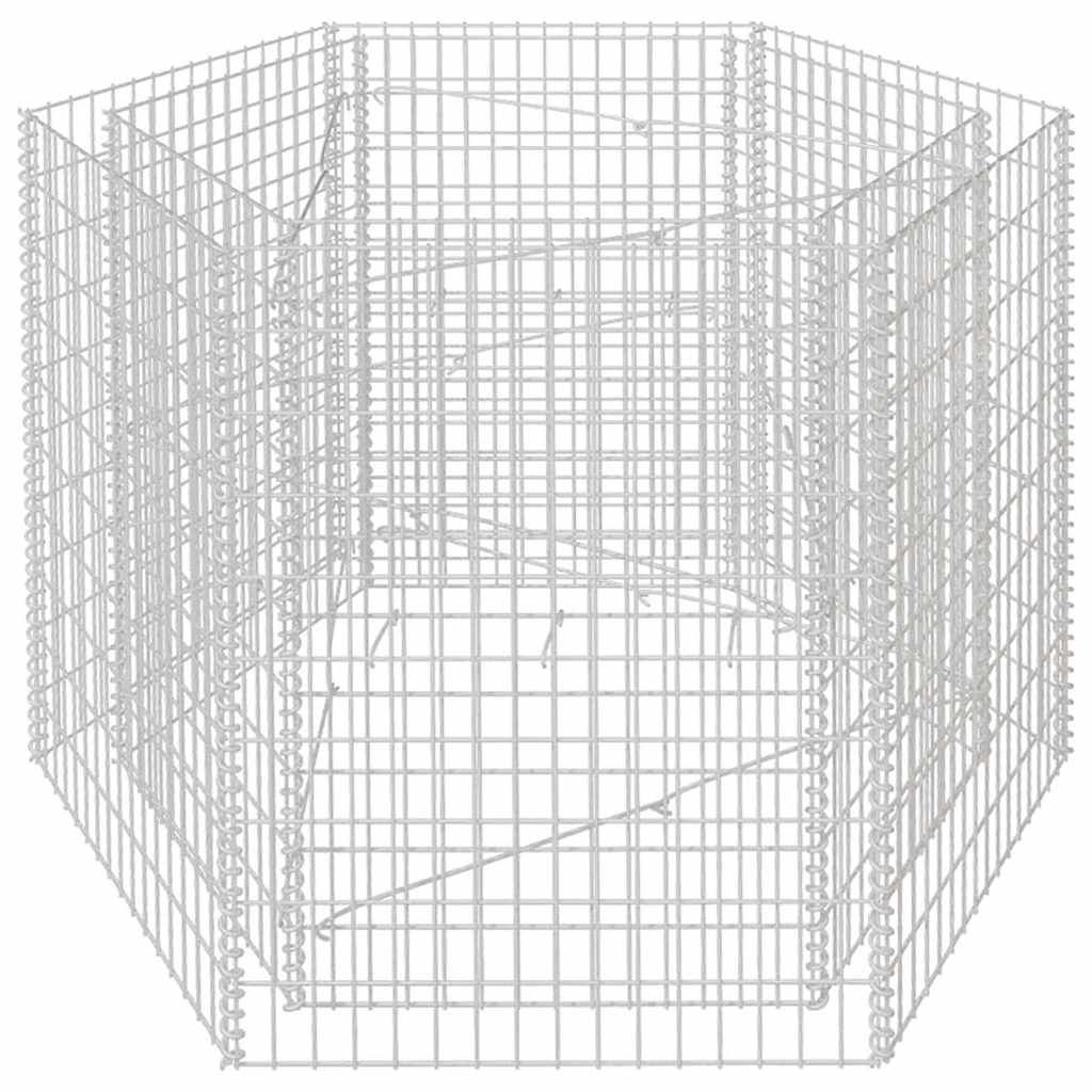 Sechseckiges Gabionen-Hochbeet 160×140×100 cm
