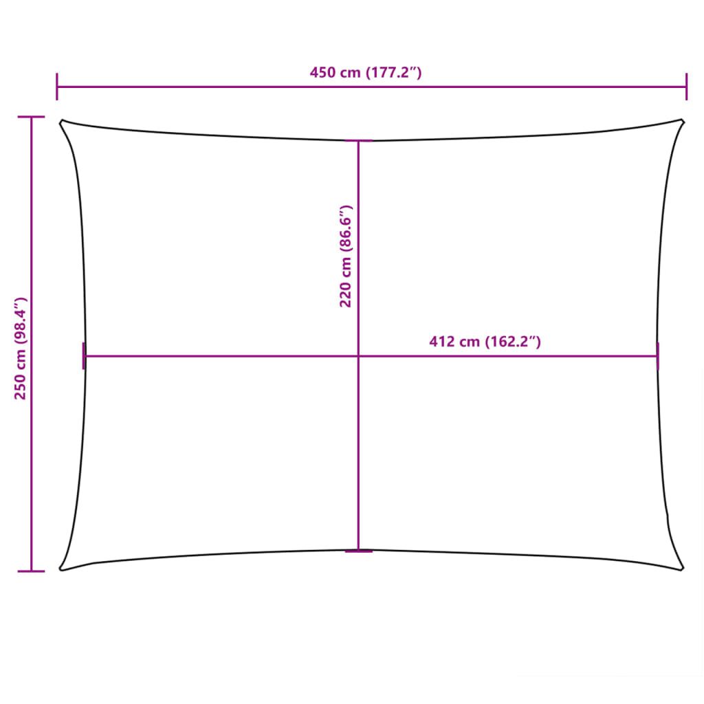 Sonnensegel Oxford-Gewebe Rechteckig 2,5x4,5 m Creme