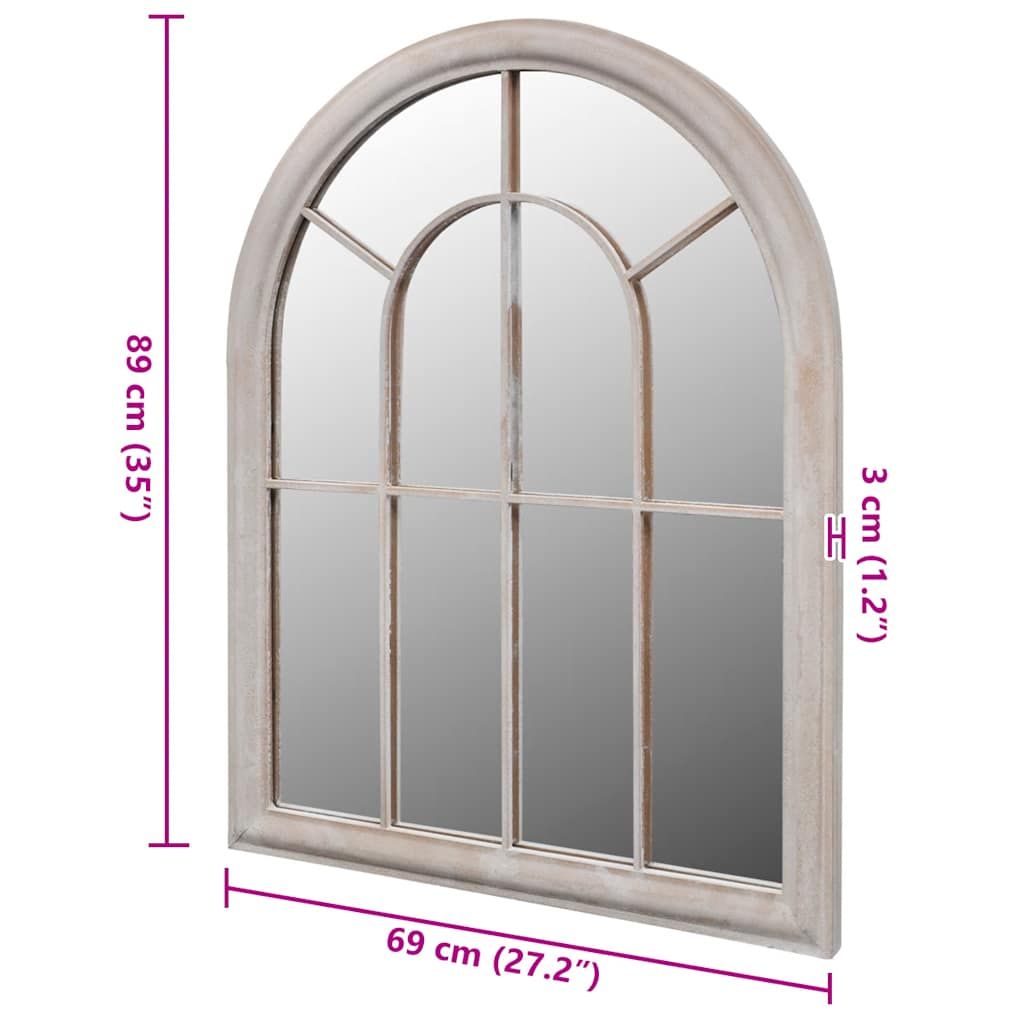 Rustikaler Gartenspiegel Bogen 69×89 cm für Indoor und Outdoor