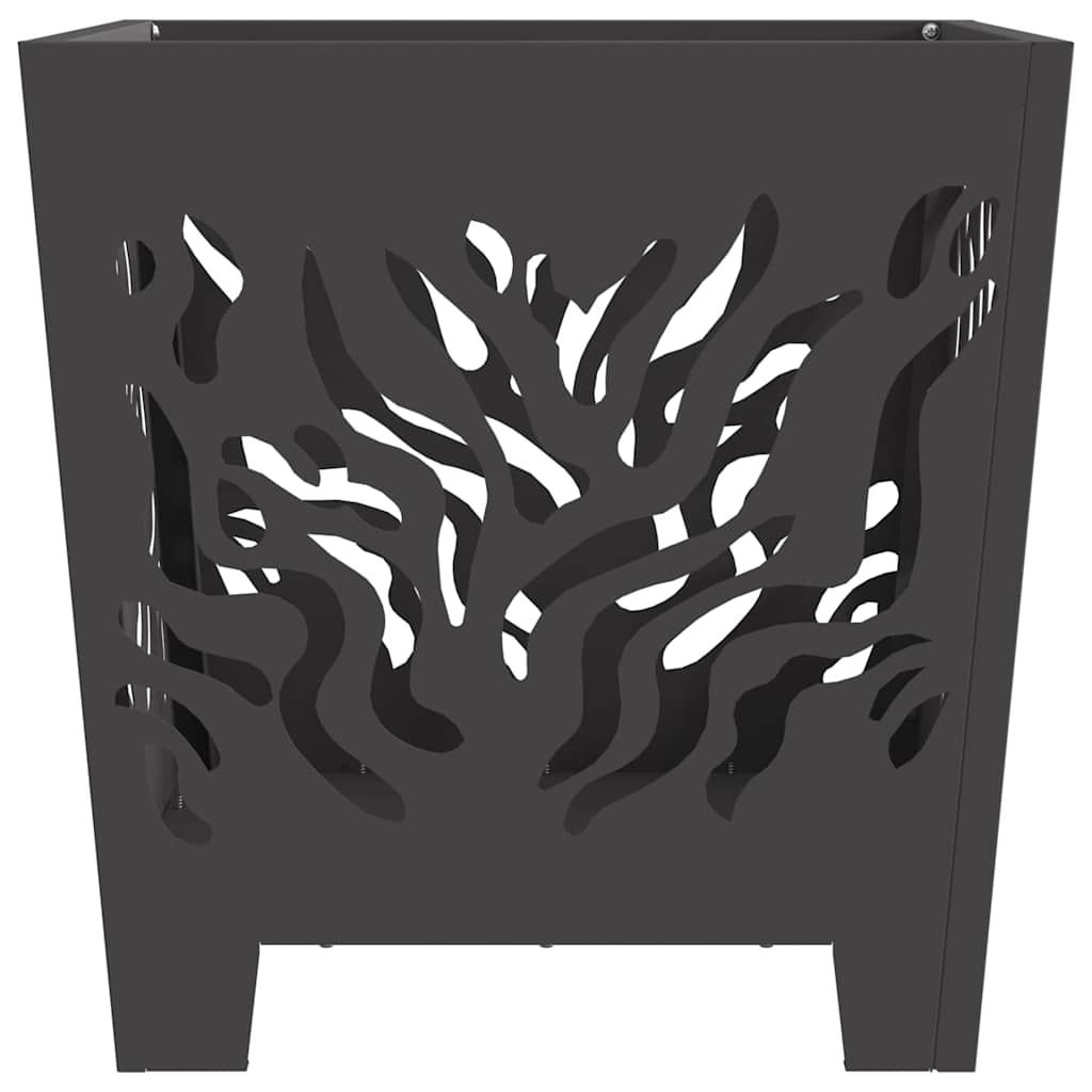 Feuerstelle Schwarz 40 x 40 x 40 cm Wetterfeststahl