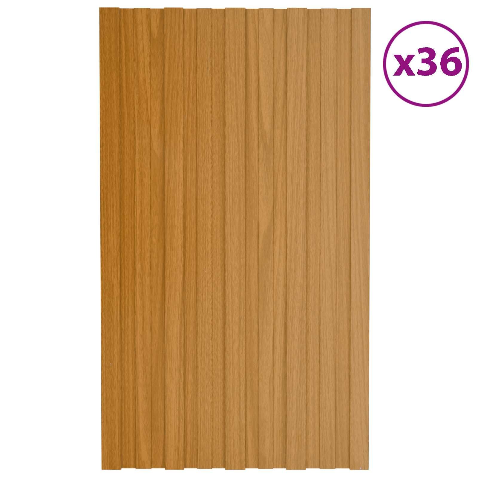 Dachpaneel 36 pcs Natur 80 x 45 cm Verzinkter Stahl