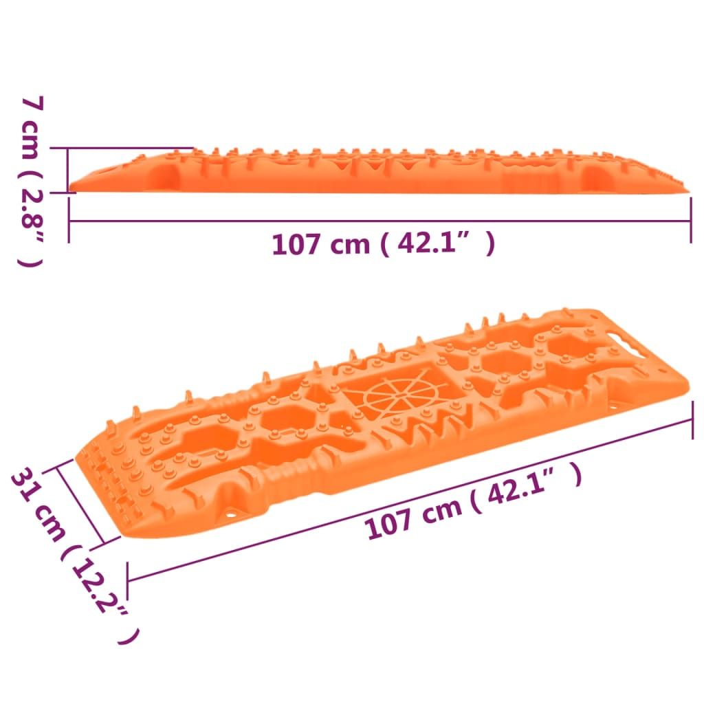 Traktionsmatten 2 Stk. Orange 107x31x7 cm Nylon