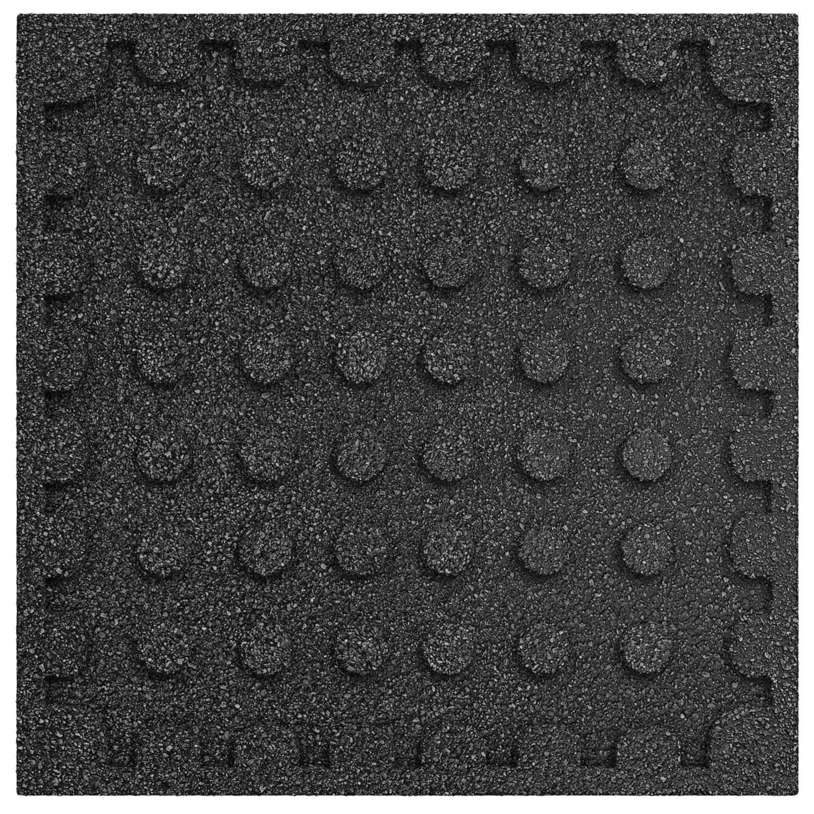 Sturzschutzfliesen 24 pcs Schwarz 50 x 50 cm Gummi