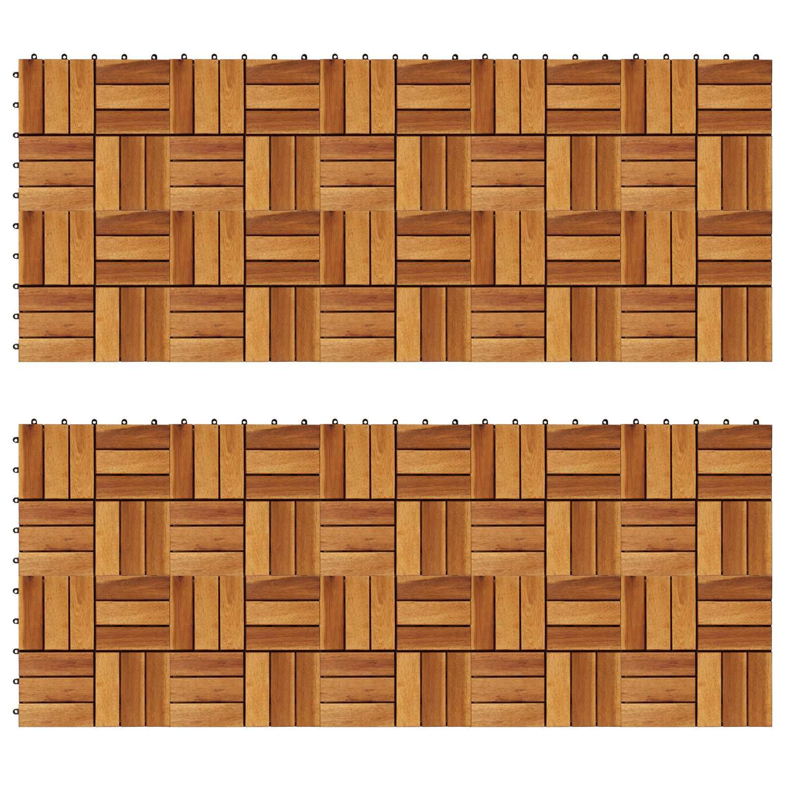 Terrassenfliese 20 pcs Braun 30 x 30 cm Akazien-Hartholz