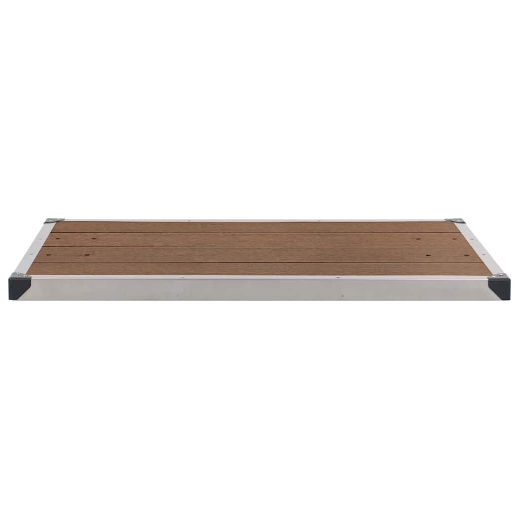 Gartendusche mit Brauner Bodenplatte 225 cm Edelstahl