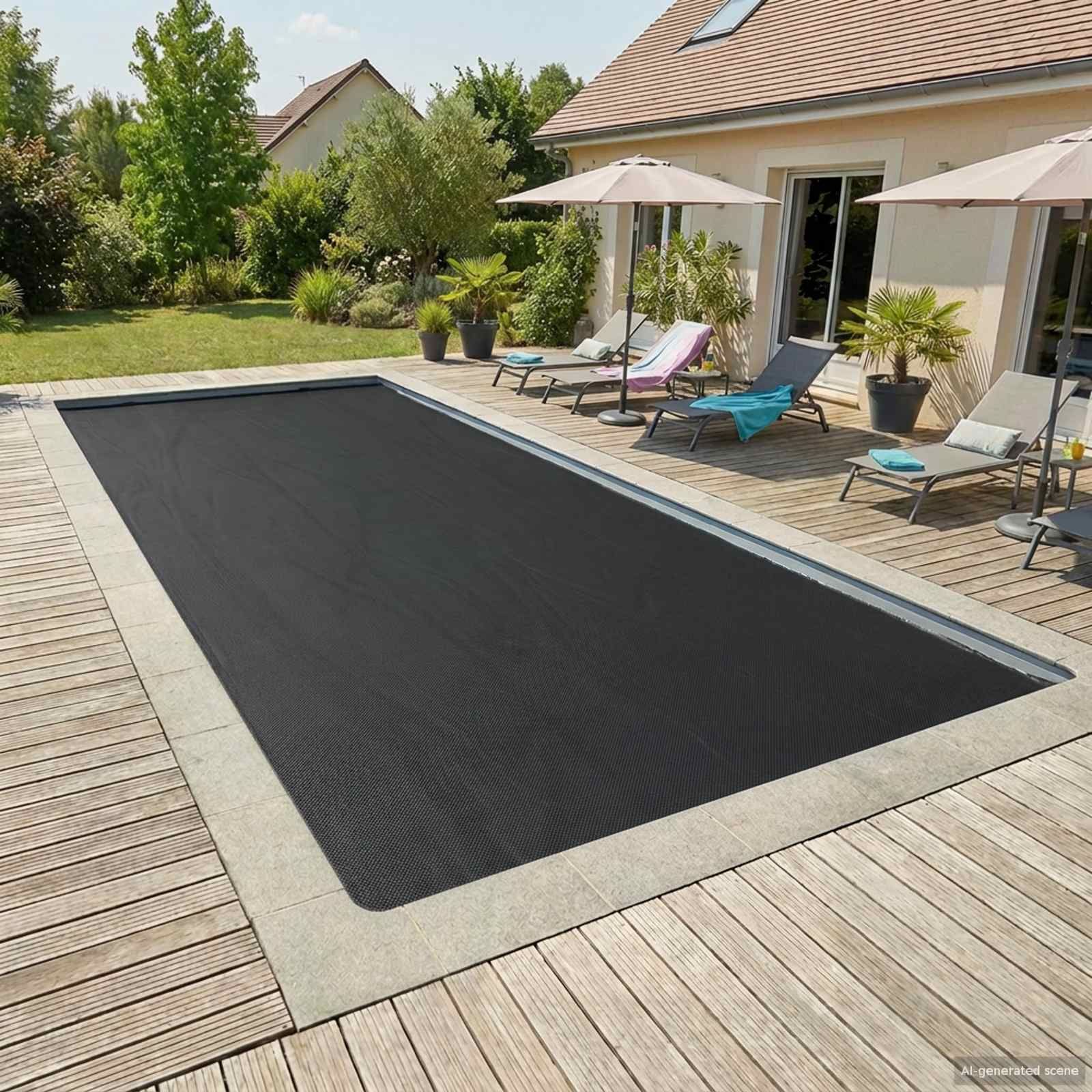 Solar Poolabdeckung Hochwertig 732 x 366 cm 200 μm Quadratisch