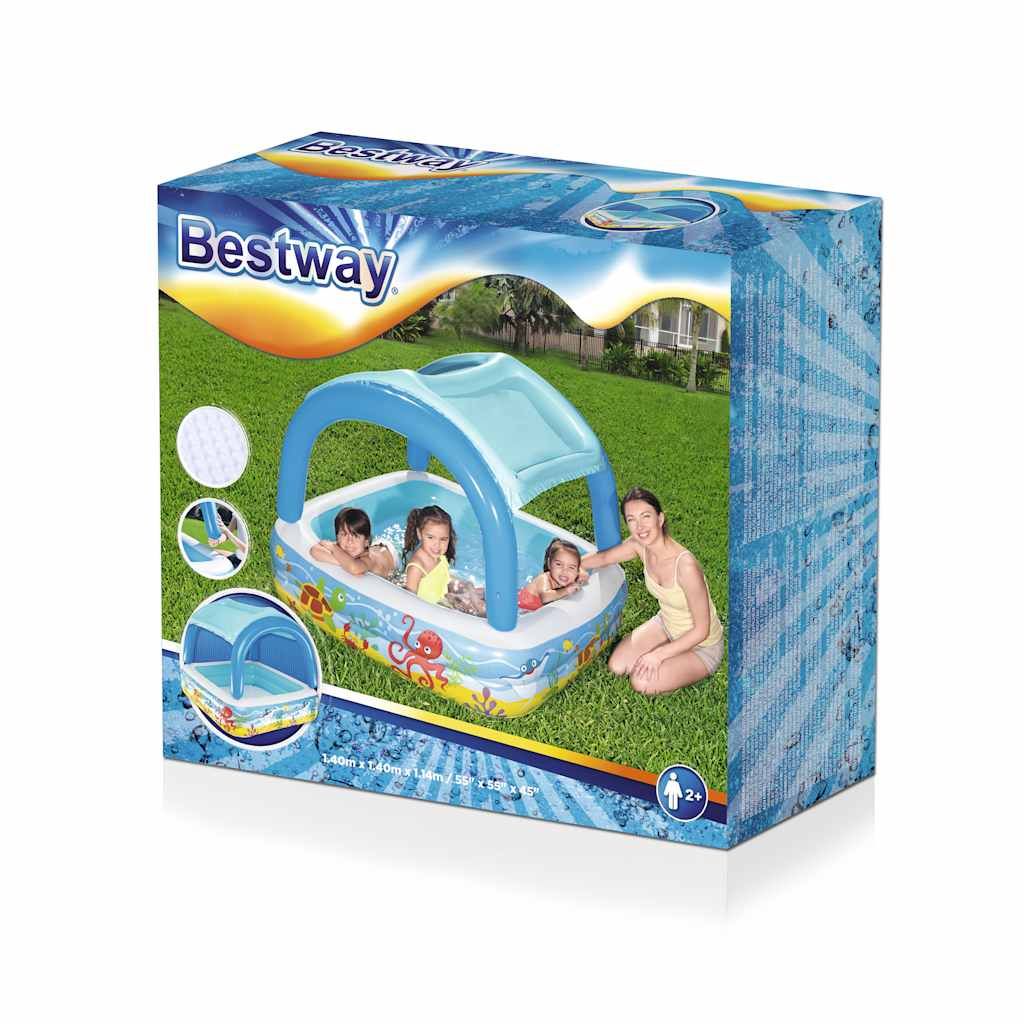 Bestway Spielbecken mit Vordach Blau 140 x 140 x 114 cm 52192