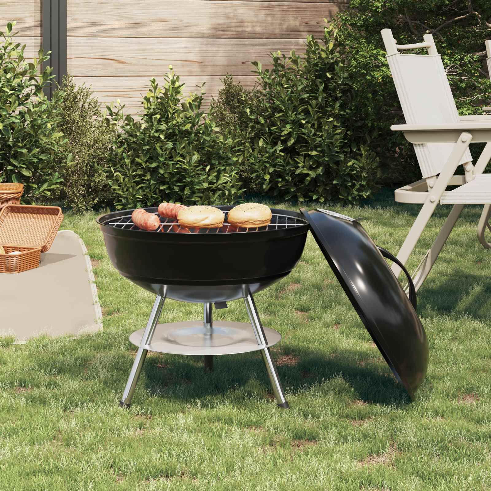 Holzkohlegrill Schwarz 36,5 x 36,5 x 40 cm