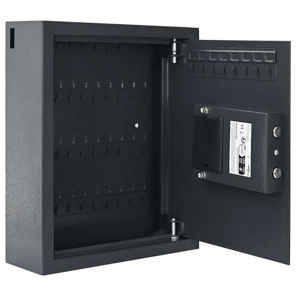 Digitaler Safe mit Schloss Dunkelgrau 30 x 10 x 36,5 cm Stahl