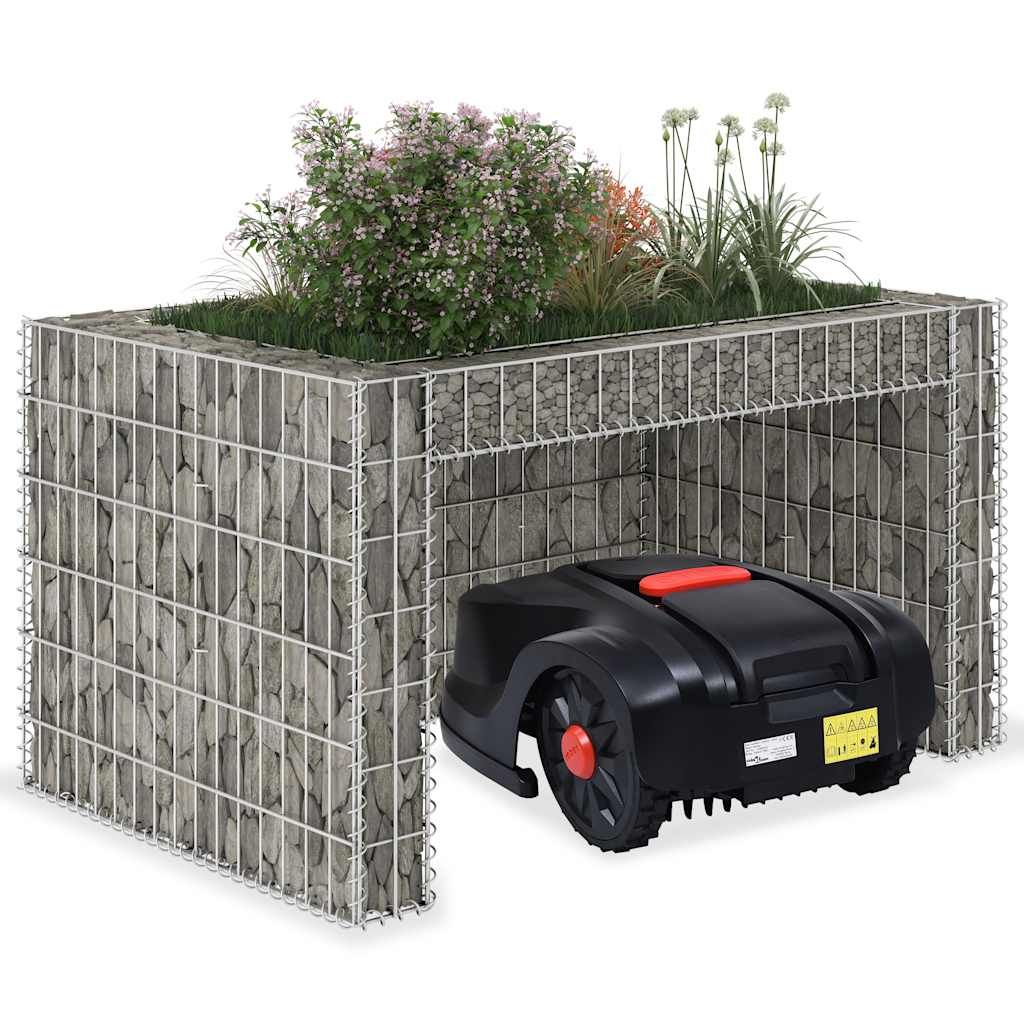 Rasenmäher-Garage mit Hochbeet 110x80x60 cm Stahldraht