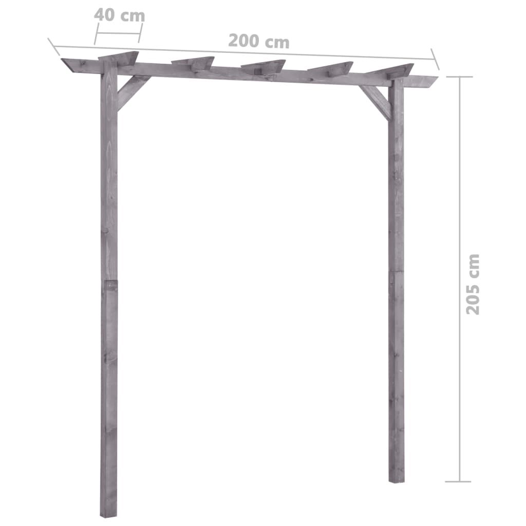 Garten-Pergola Grau 200x40x205 cm Imprägniertes Kiefernholz
