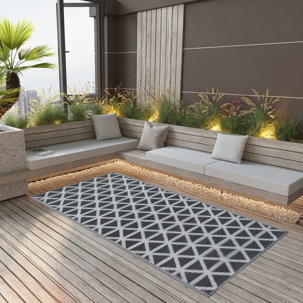 Outdoor-Teppich ARAKIL Schwarz 190x290 cm PP