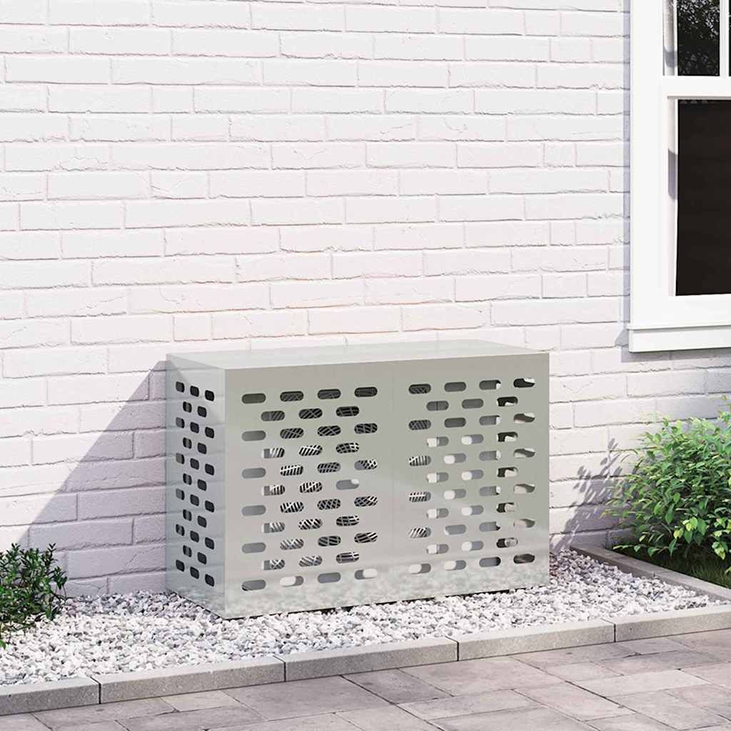 Klimaanlagenabdeckung Silber 90 x 40 x 60 cm Verzinkter Stahl