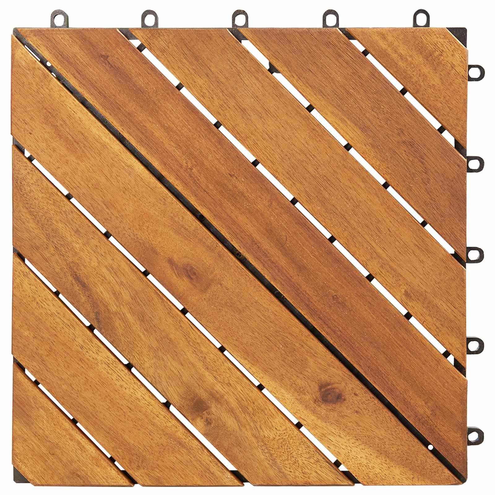 Terrassenfliese 20 pcs Braun 30 x 30 cm Akazien-Hartholz