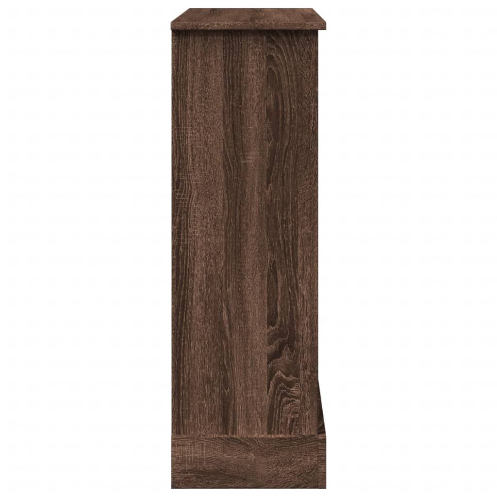 Kaminumrandung Braun Eichen-Optik 90x30x90 cm Holzwerkstoff