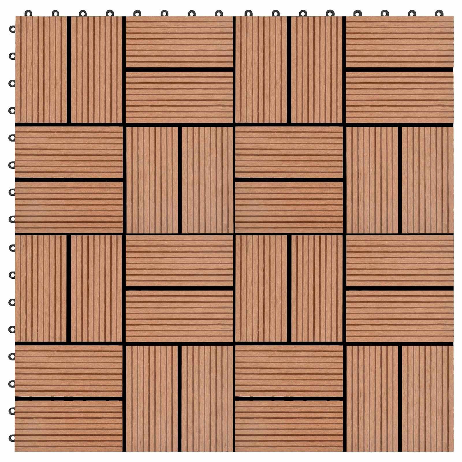Terrassenfliese 22 stk. Braun 30 x 30 cm WPC