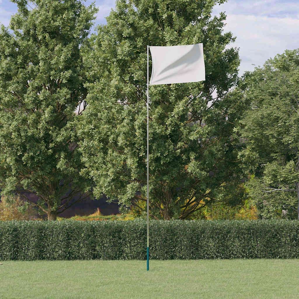 Teleskop-Fahnenmast Silbern 5,5 m Aluminium