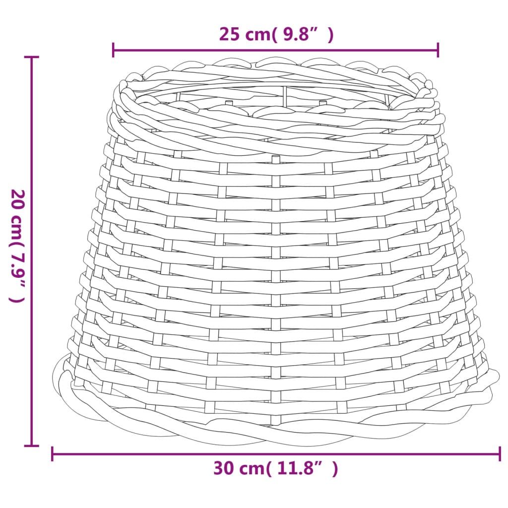 Lampenschirm Weiß Ø30x20 cm Korbweide