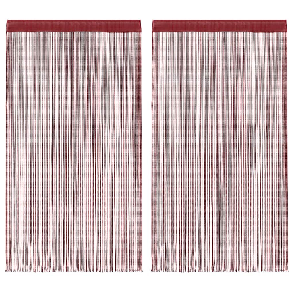 Fadenvorhänge 2 Stk. 100 x 250 cm Burgunderrot