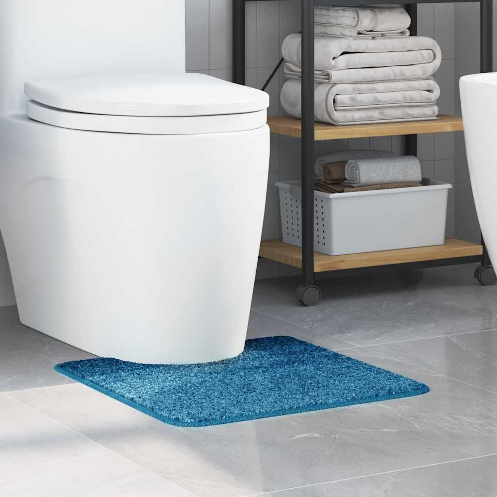 Rutschfeste Badematte mit Toilettenausschnitt Blau 50 x 50 cm