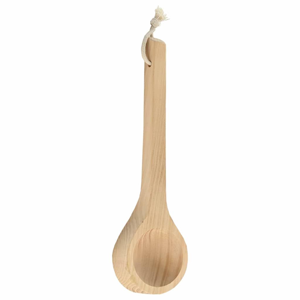 Sauna Zubehör Set 4 Stk. Braun Massives Kiefernholz und Hanf