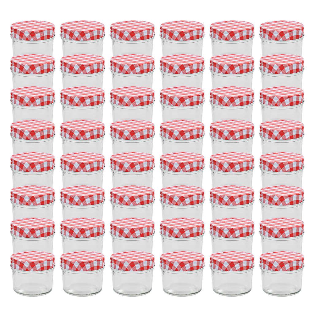Marmeladengläser mit Weißen/Roten Deckeln 48 Stk. 110 ml