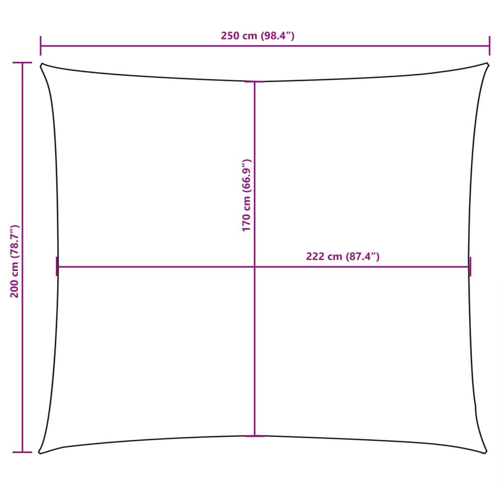 Sonnensegel Oxford-Gewebe Rechteckig 2x2,5 m Taupe