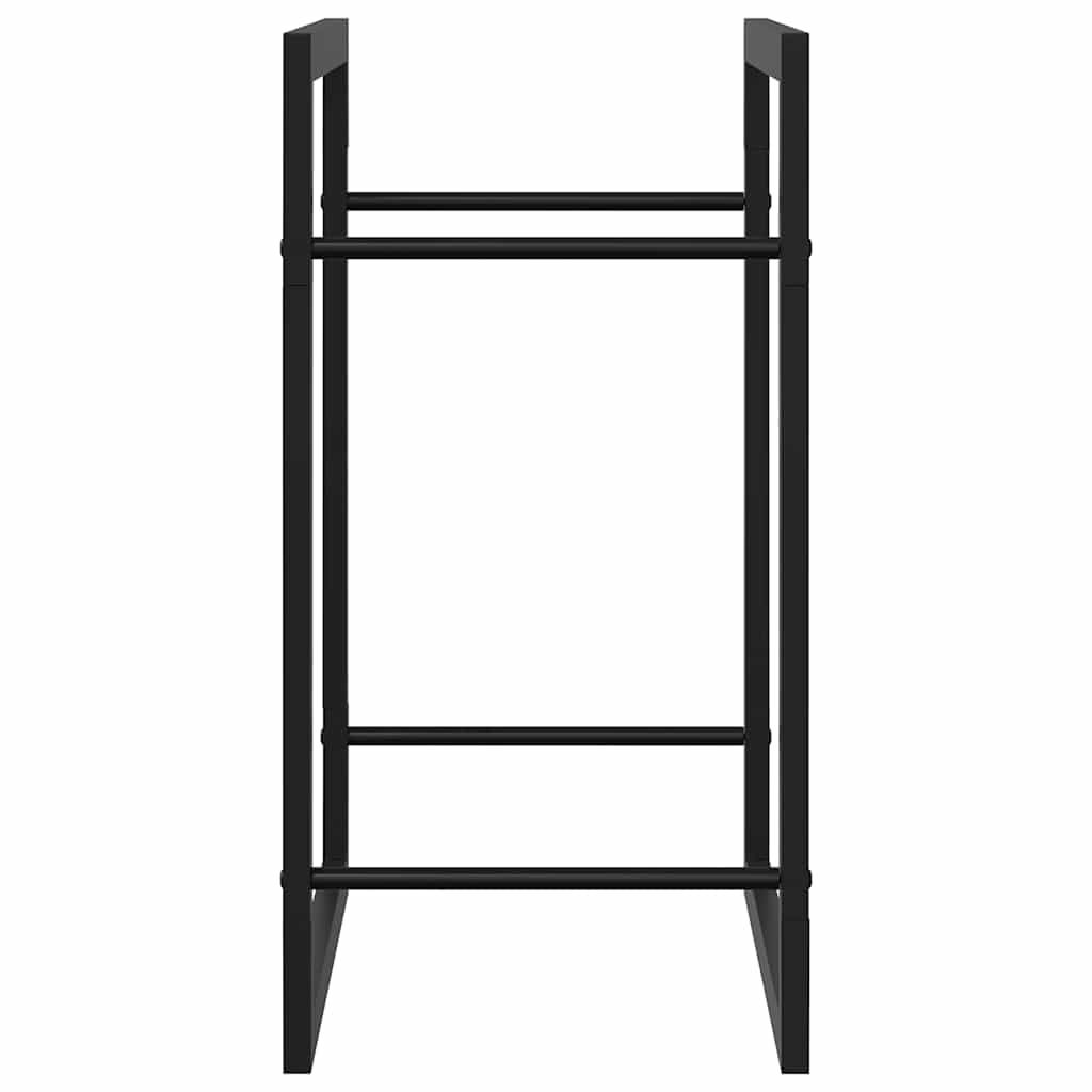 Brennholzregal Mattschwarz 50x28x56 cm Stahl