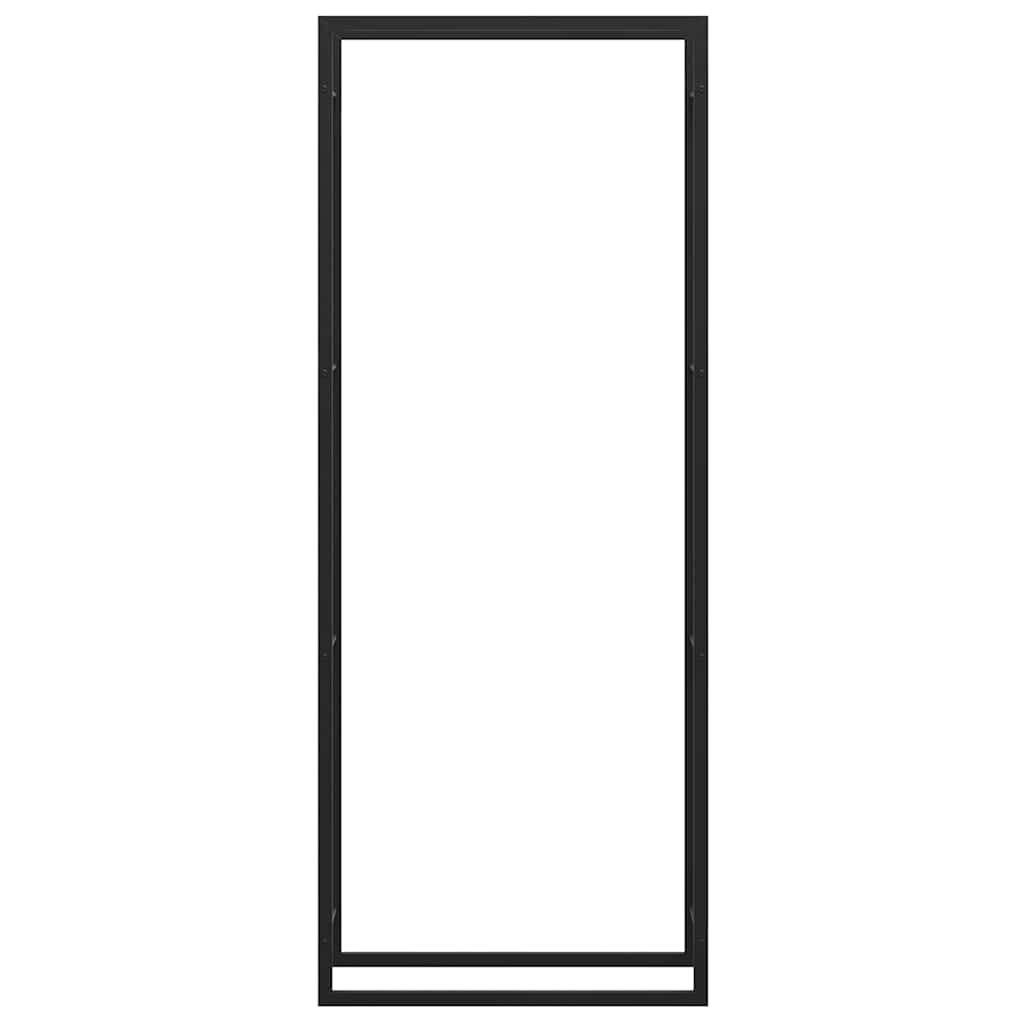 Brennholzregal Mattschwarz 80 x 28 x 222 cm Stahl