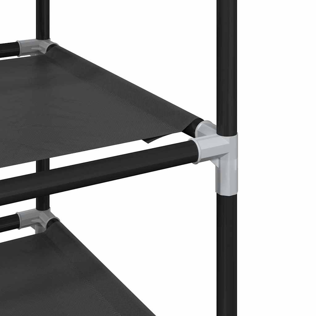 Schuhregal 8-stöckig Schwarz 44x28x145 cm Vliesstoff