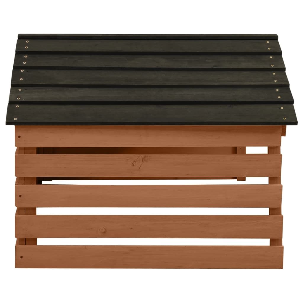 Mähroboter-Garage Schwarz und Braun 78x74x54 cm Tannenholz