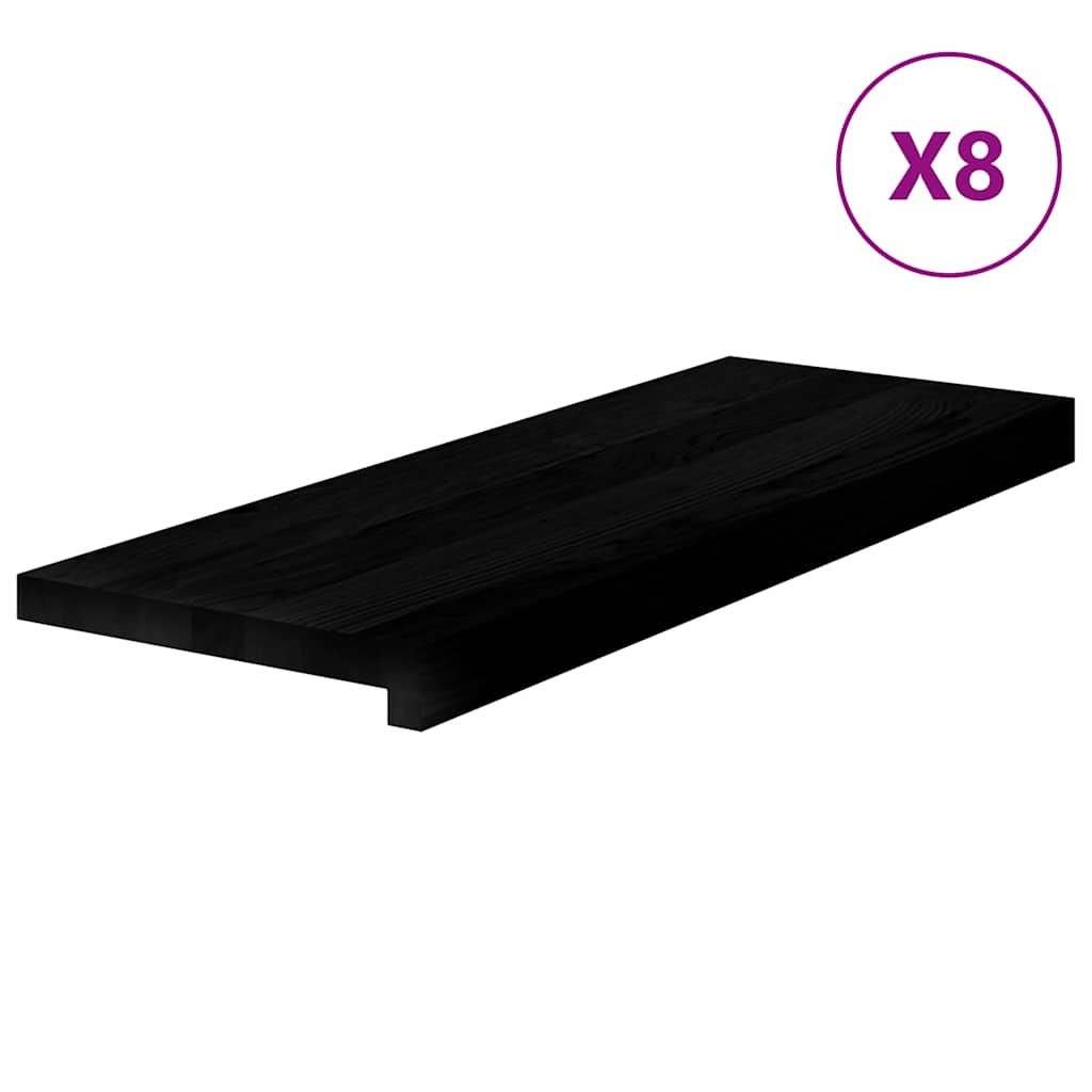 Treppenstufen 8 Stk. Braun-Schwarz 70x25x2 cm Massivholz Eiche