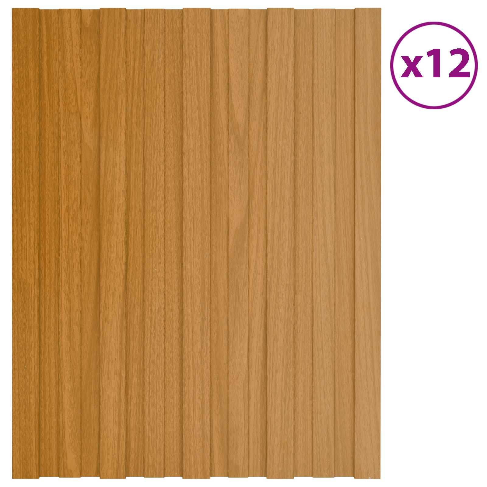Dachpaneel 12 Stk. Natur 60 x 45 cm Verzinkter Stahl