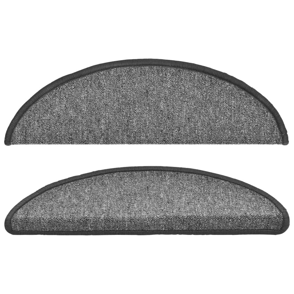 Stufenmatten 15 Stk. 56x17x3 cm Dunkelgrau Halbrund