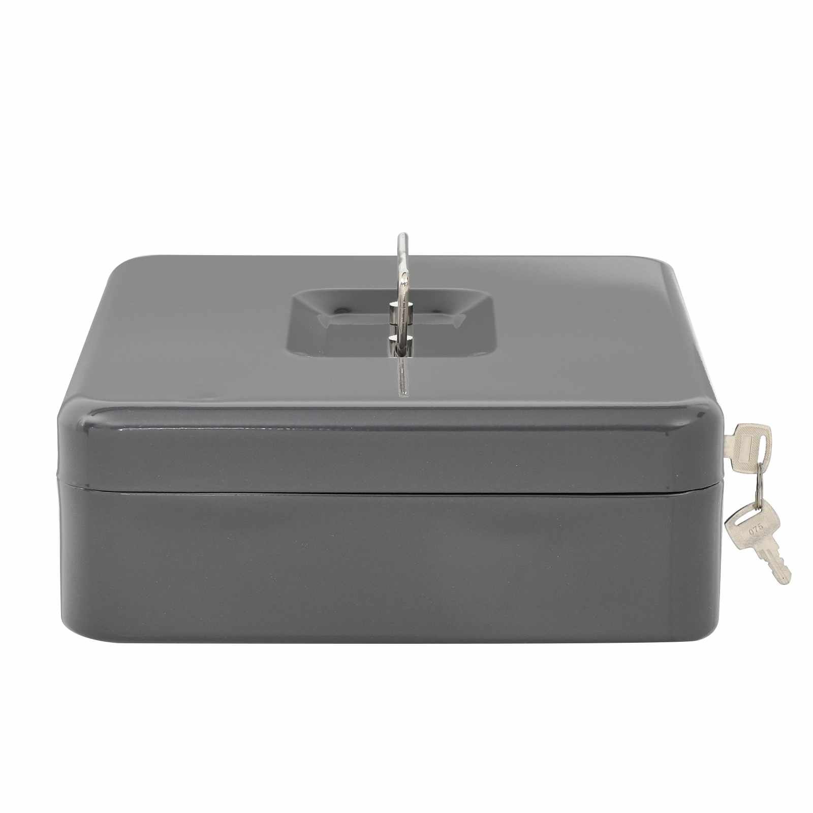 Geldbox mit Schloss Dunkelgrau 30 x 24 x 9 cm Stahl