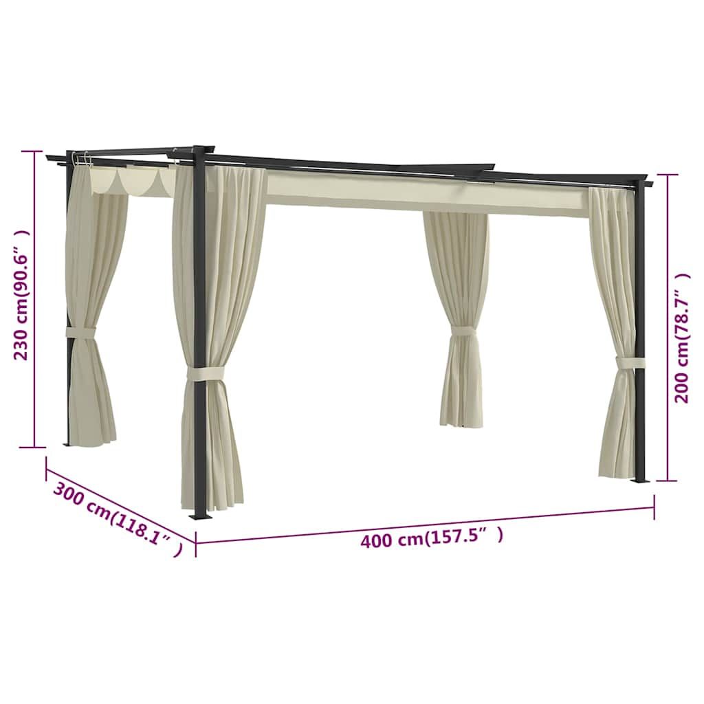 Pavillon 4 x 3 m Creme