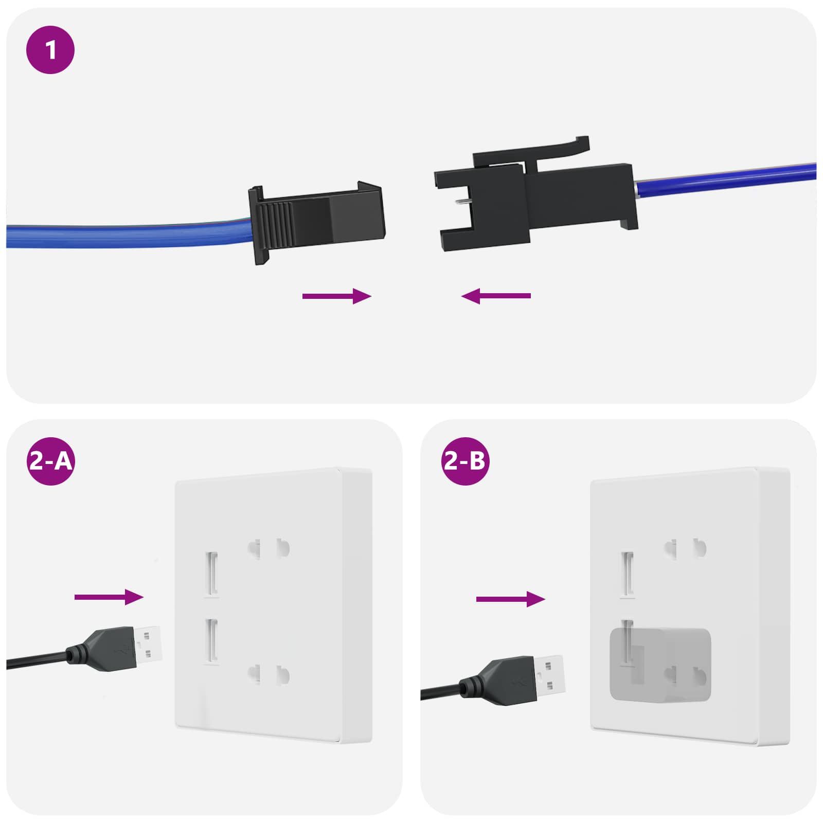 LED Streifen 2 pcs Schwarz und Transparent 3000 mm