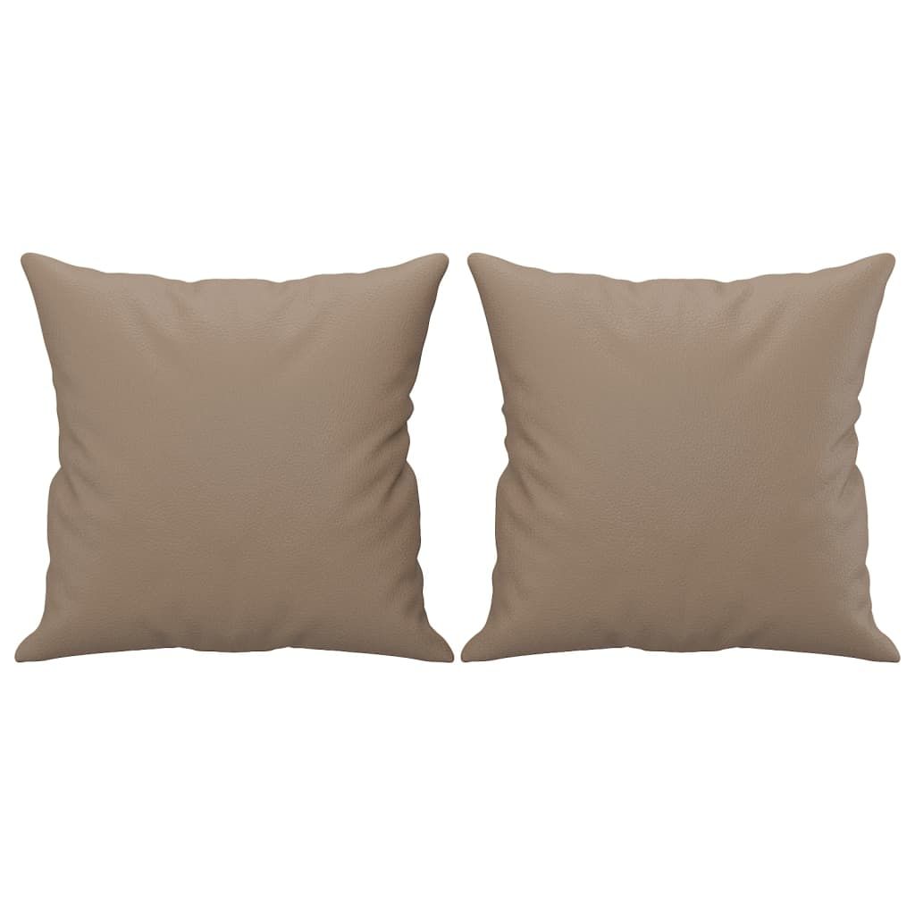 Zierkissen 2 Stk. Cappuccino-Braun 40x40 cm Kunstleder