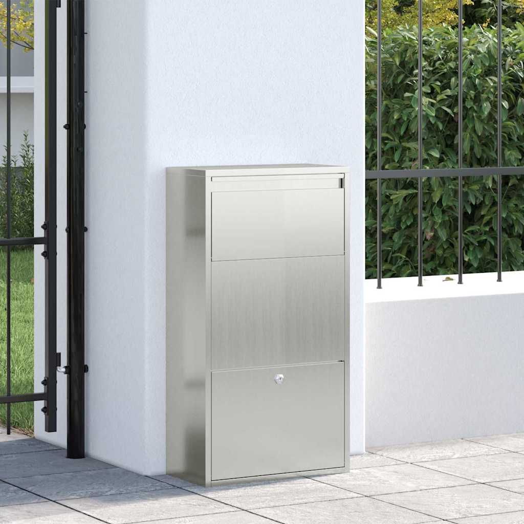 Paketdrop-Box mit Tür Silber 44 x 22 x 82 cm Verzinkter Stahl