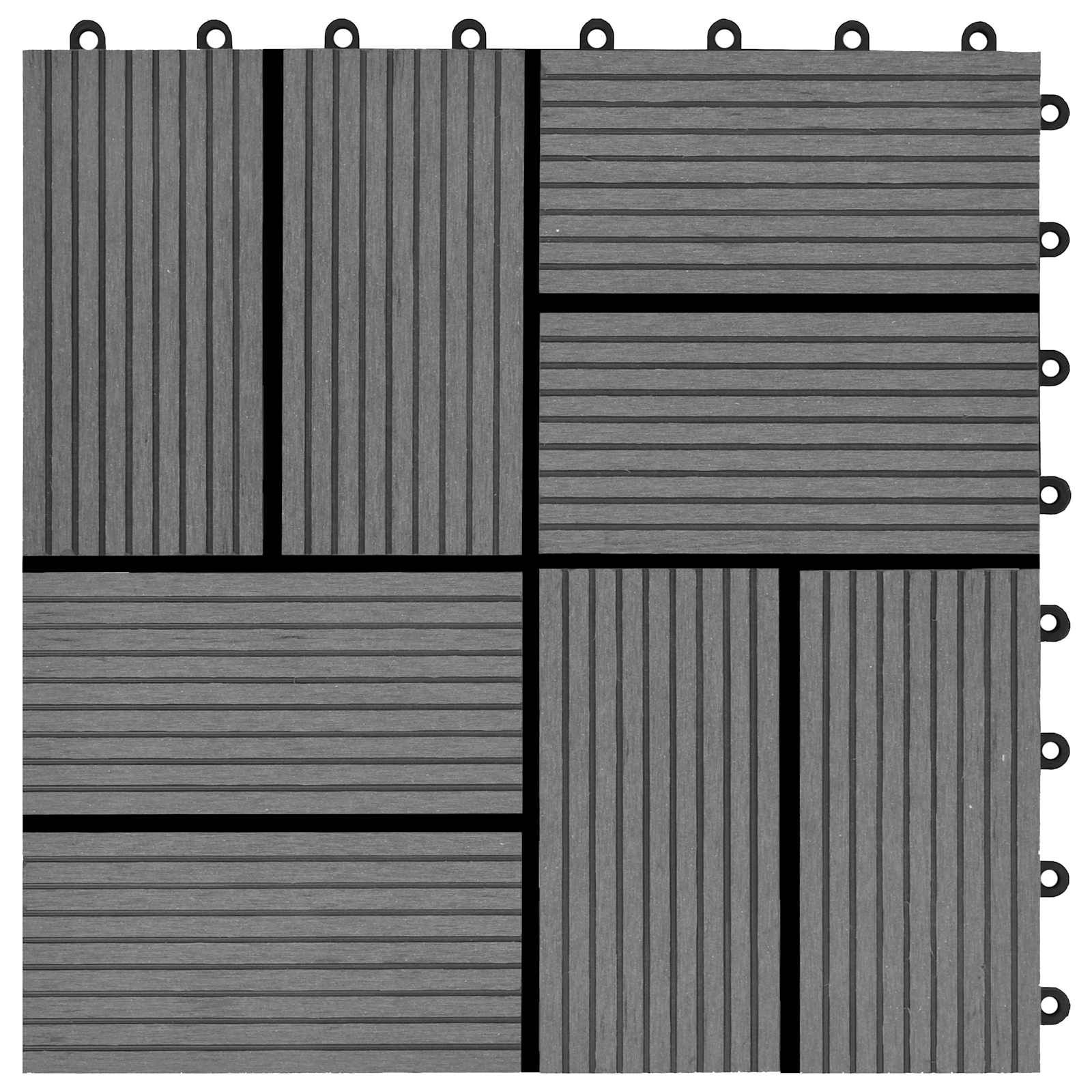 Terrassenfliese 22 stk. Grau 30 x 30 cm WPC