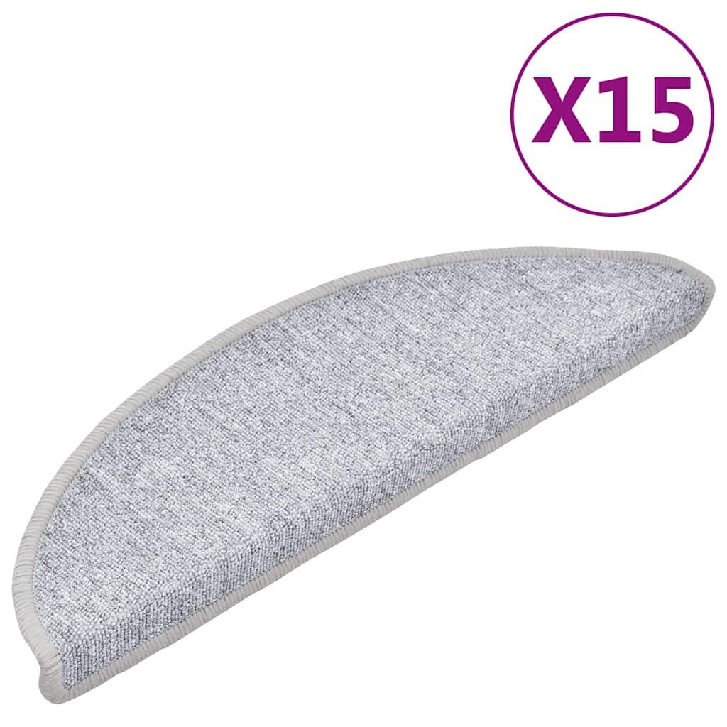 Stufenmatten 15 Stk. 56x17x3 cm Hellgrau Halbrund