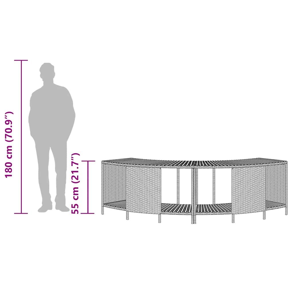 Outdoor-Regale für Whirlpool 2 Stk. Schwarz Poly Rattan
